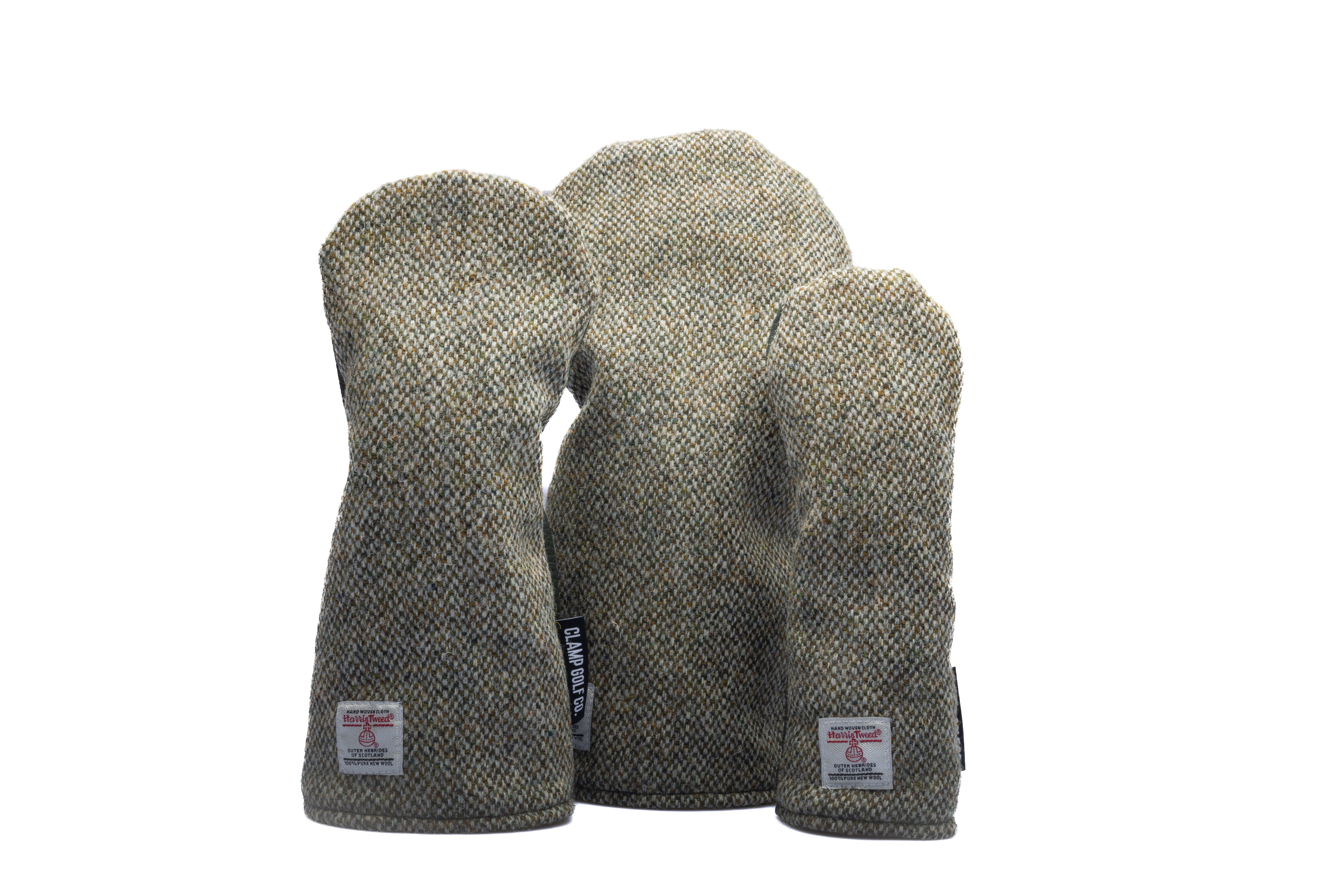 Green and Beige Barleycorn Harris Tweed® Headcovers