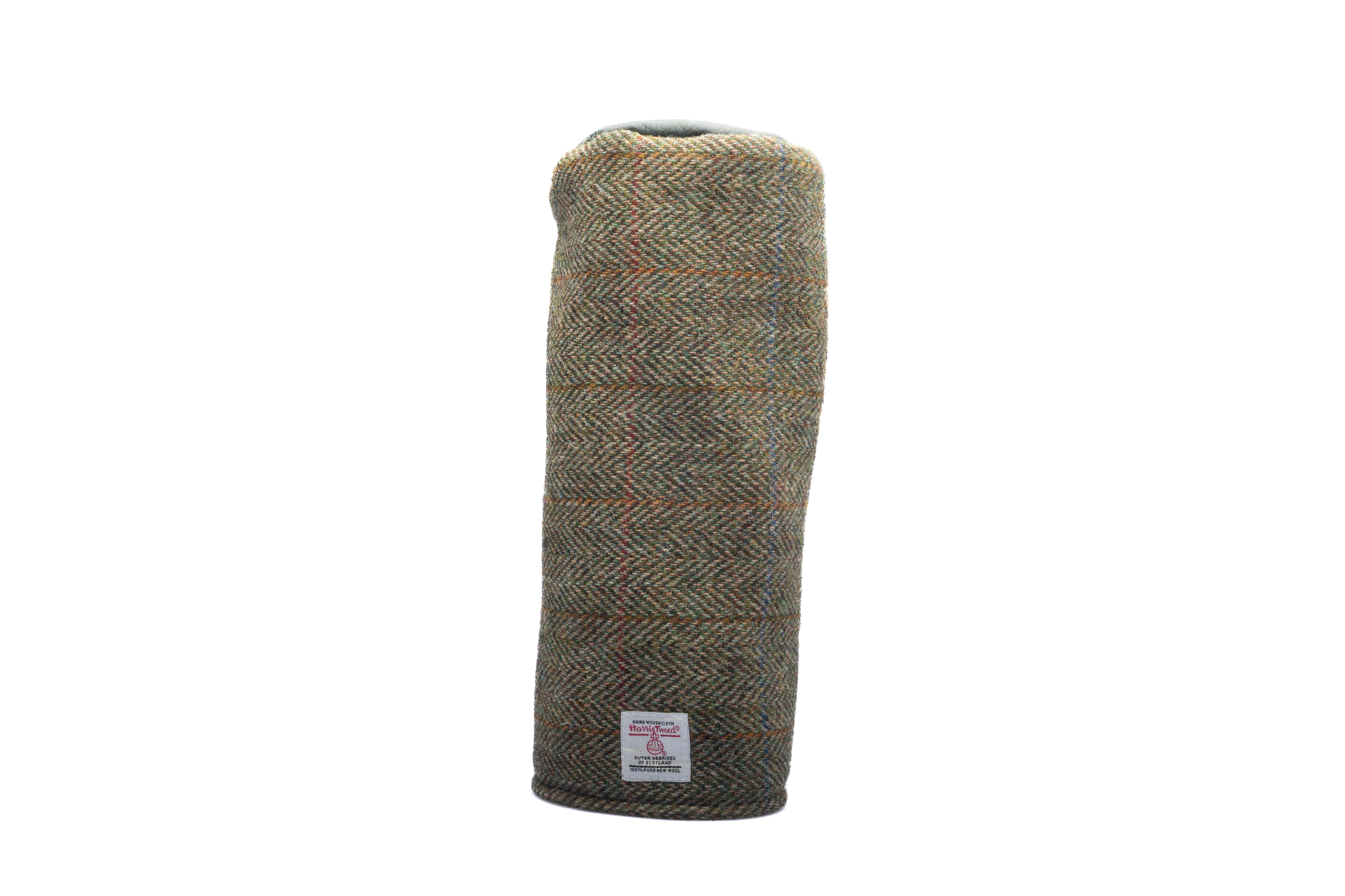 Green Mix Herringbone with Blue and Gold Overchecks Harris Tweed® Headcovers