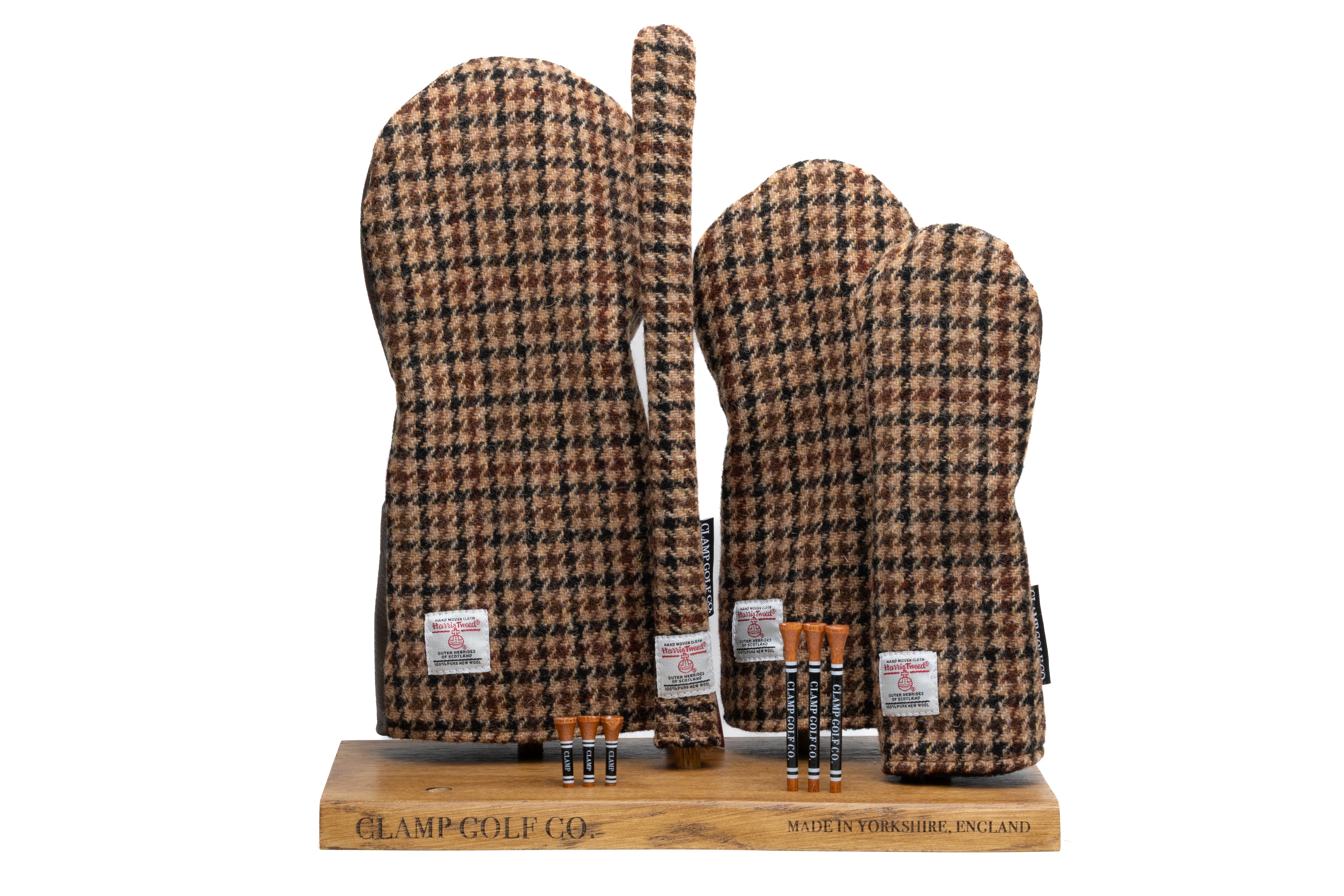 Brown & Beige Houndstooth Harris Tweed® Headcovers