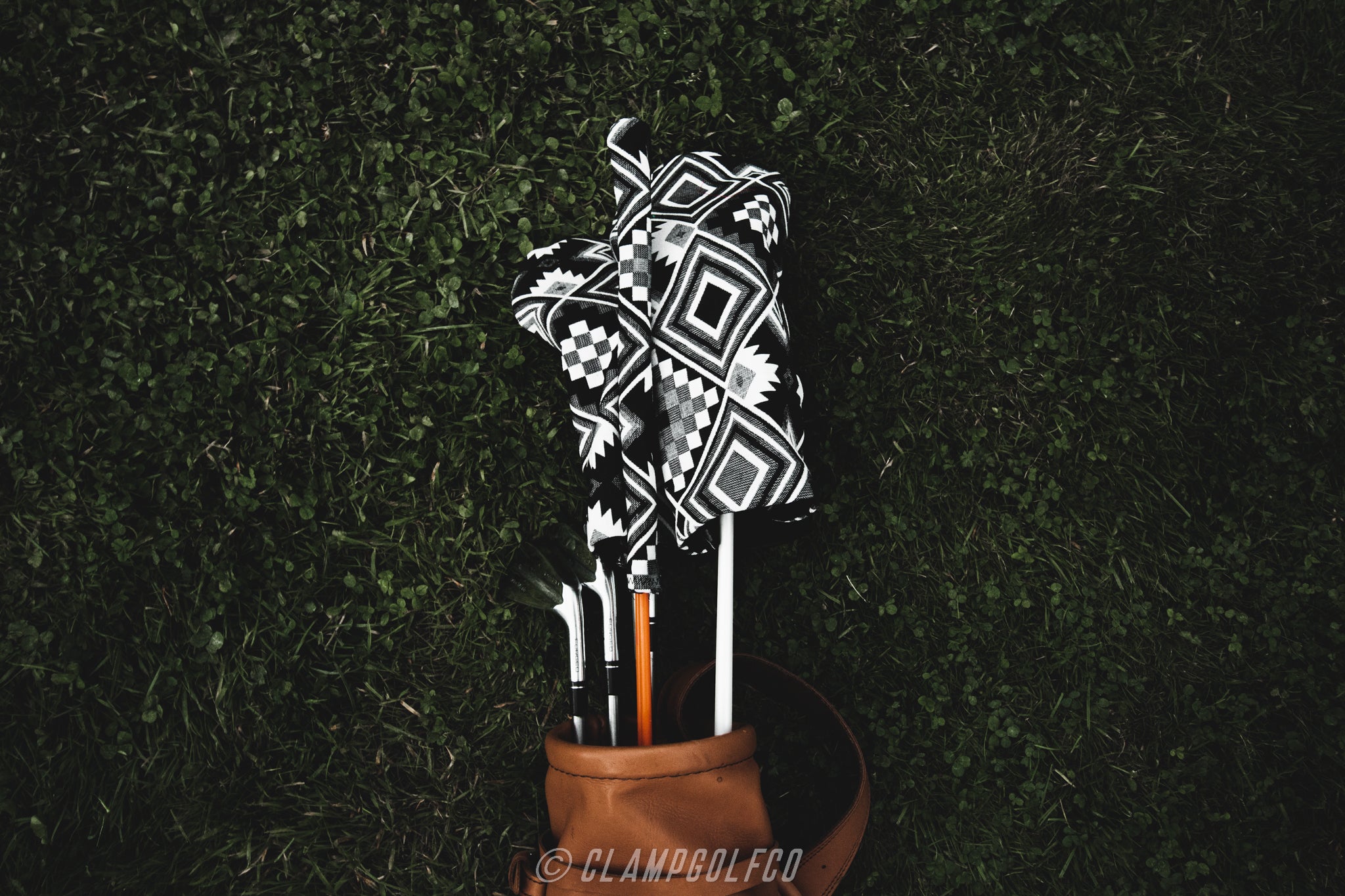 Black and white aztec headcovers